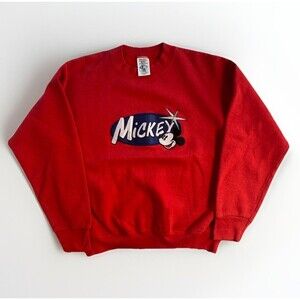Rare Vintage DISNEY Mickey Mouse Co MICKEY Spell Out Crew Neck Sweatshirt Medium
